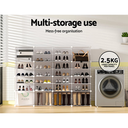 Shoe Cabinet DIY Shoe Box White Cube Portable Organiser Storage Stand