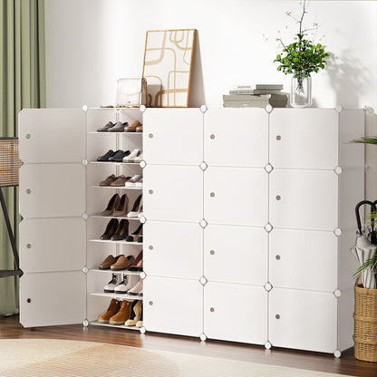 Shoe Cabinet DIY Shoe Box White Cube Portable Organiser Storage Stand