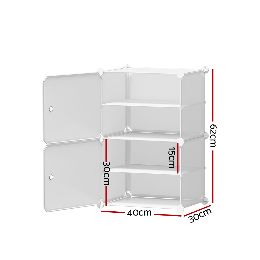 Shoe Cabinet DIY Shoe Box White Cube Portable Organiser Storage Stand
