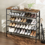 Shoe Rack 5-tier 25 Pairs Walnut Bob