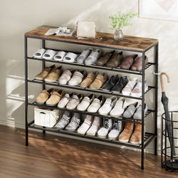 Shoe Rack 5-tier 25 Pairs Walnut Bob