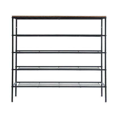 Shoe Rack 5-tier 25 Pairs Walnut Bob