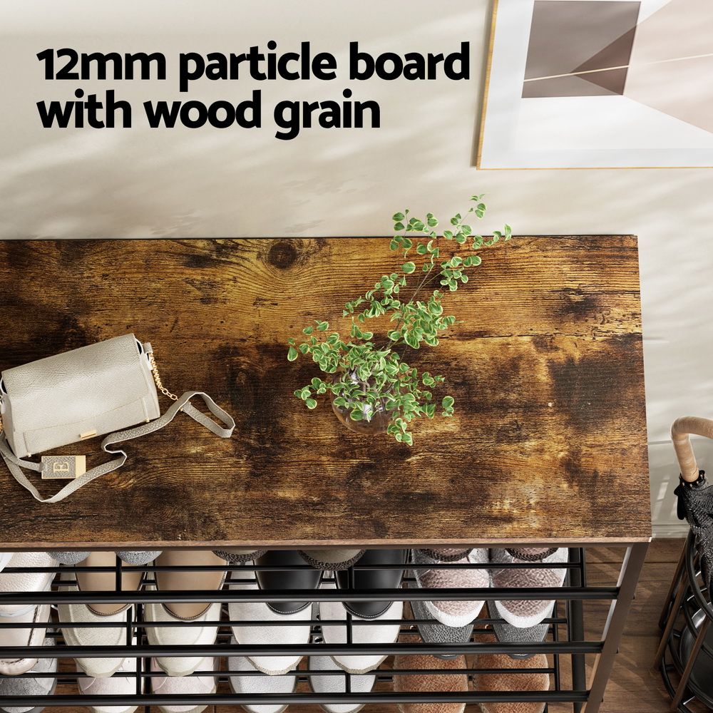 Shoe Rack 5-tier 25 Pairs Walnut Bob