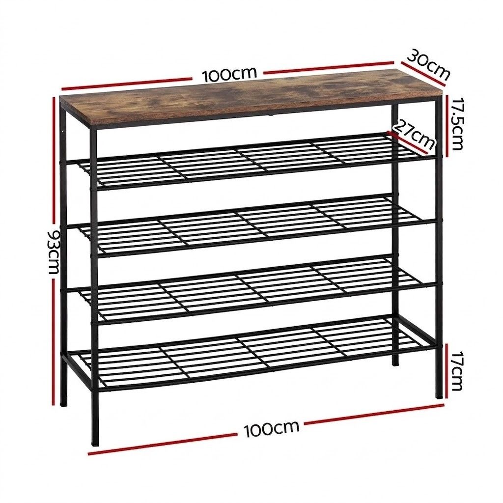 Shoe Rack 5-tier 25 Pairs Walnut Bob