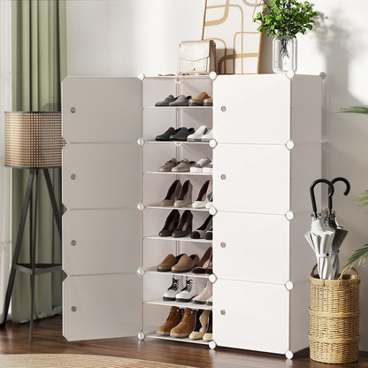 Shoe Cabinet DIY Shoe Box White Cube Portable Organiser Storage Stand
