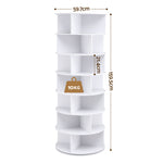 7 Tier Rotating Shoe Rack 28 Pairs White | HomeAndLiving