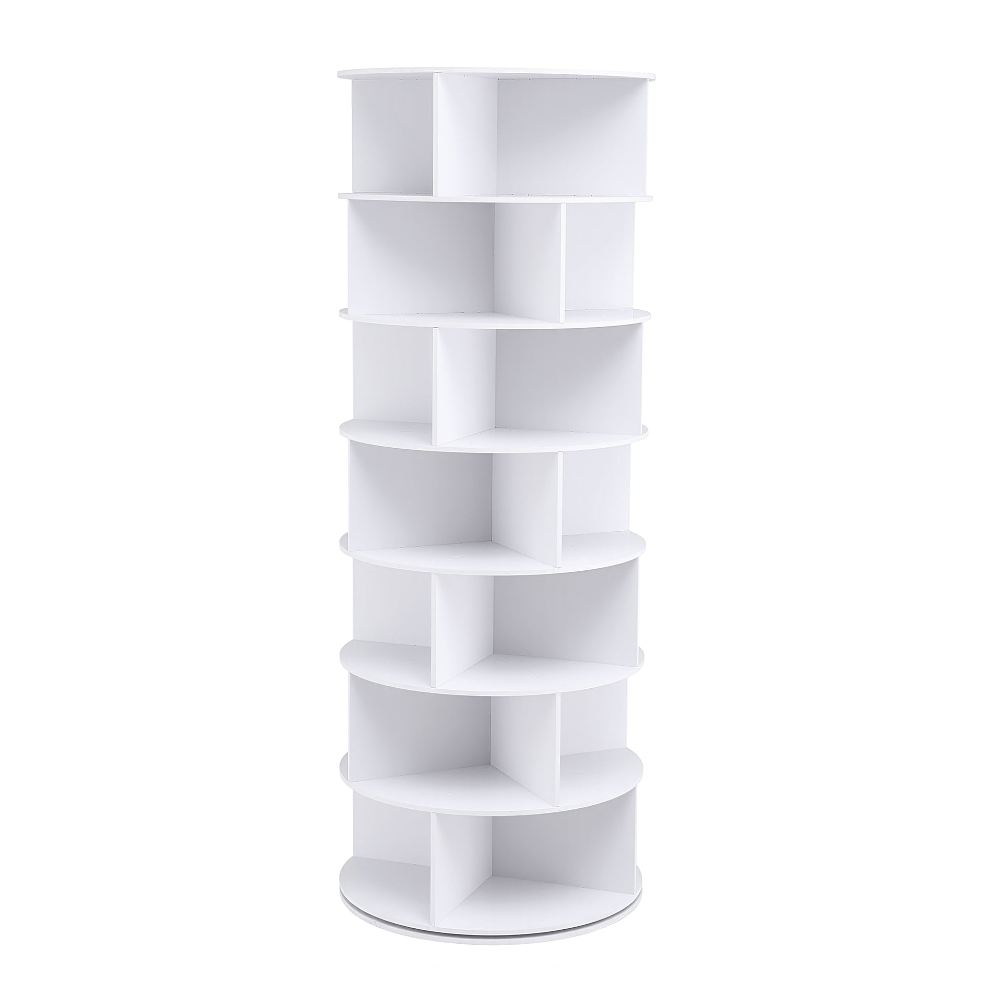 7 Tier Rotating Shoe Rack 28 Pairs White | HomeAndLiving - 9