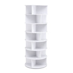 7 Tier Rotating Shoe Rack 28 Pairs White | HomeAndLiving