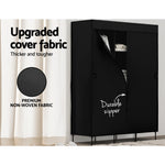 Large Portable Clothes Closet Wardrobe With Shelf Black