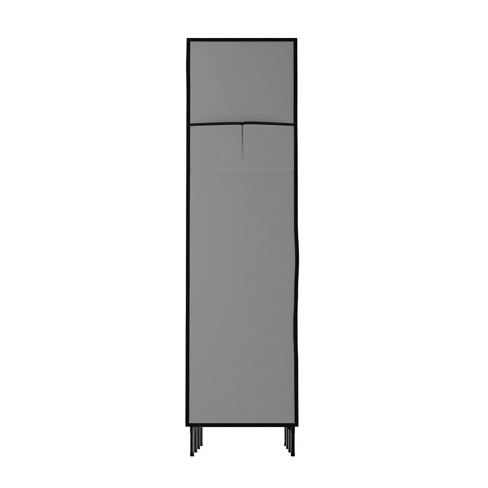 Large Portable Clothes Closet Wardrobe With Shelf Grey
