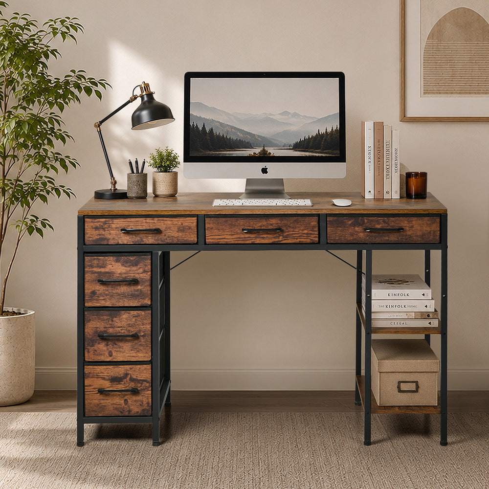 Computer Desk 120cm 6 Fabric Drawers Storage | HomeAndLiving - 7