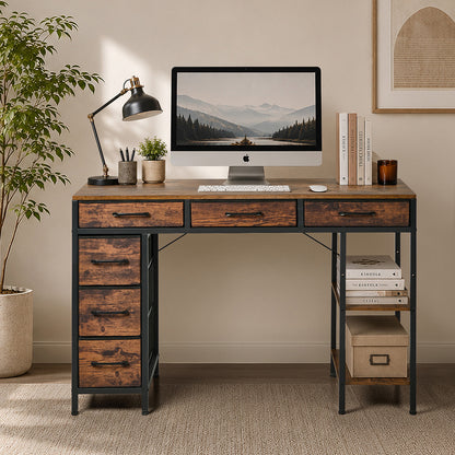Computer Desk 120cm 6 Fabric Drawers Storage | HomeAndLiving - 7