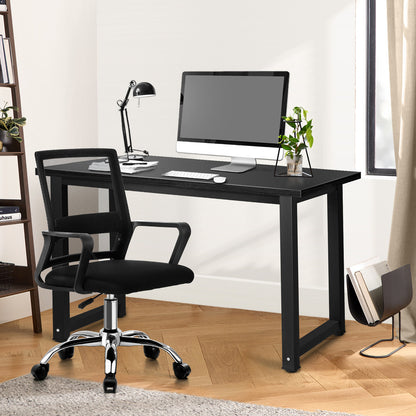 Home Office Desk and Chair Set Black Computer Table Ergonomic PC Desks