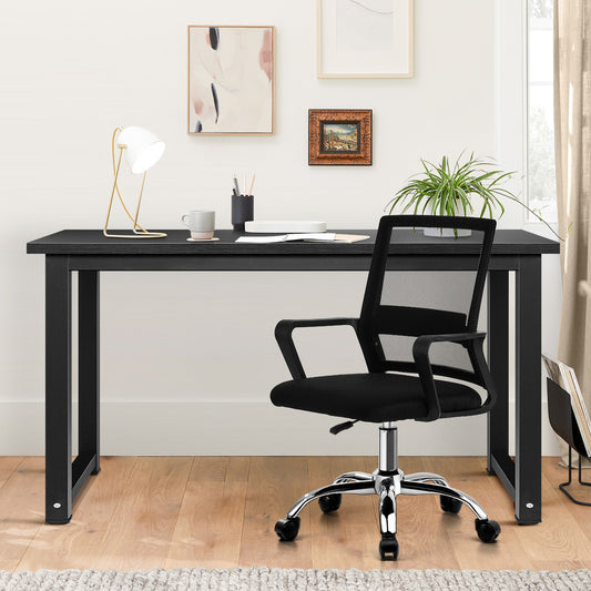 Home Office Desk and Chair Set Black Computer Table Ergonomic PC Desks