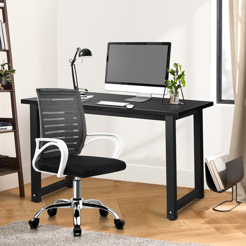 Home Office Desk and Chair Set BK&WH Study Computer Table with Ergonomic Chair