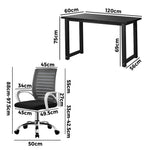 Home Office Desk and Chair Set BK&WH Study Computer Table with Ergonomic Chair