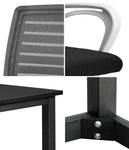 Home Office Desk and Chair Set BK&WH Study Computer Table with Ergonomic Chair