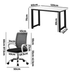 Home Office Desk and Chair Set BK&WH Gaming Ergonomic Chair Combo Set