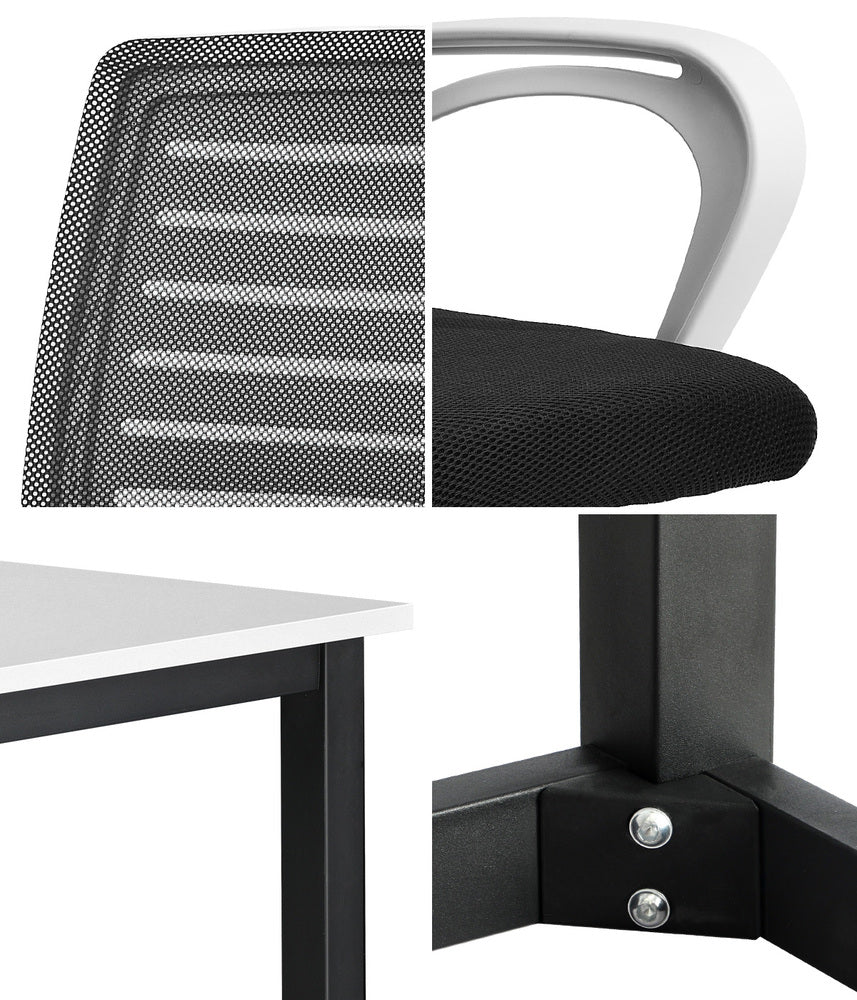 Home Office Desk and Chair Set BK&WH Gaming Ergonomic Chair Combo Set
