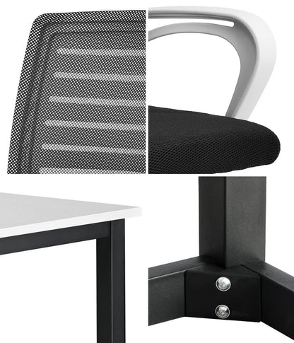 Home Office Desk and Chair Set BK&WH Gaming Ergonomic Chair Combo Set