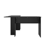 L-shape Computer Desk with Storage Shelves Black