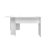 L-shape Computer Desk with Storage Shelves White