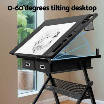 Drawing Desk Adjustable Stool Set 46x31x10cm