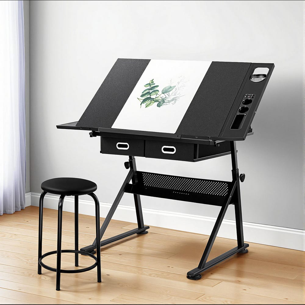 Drawing Desk Adjustable Stool Set 46x31x10cm