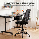 Drafting Table Glass Top Desk Chair Set | HomeAndLiving