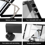 Drafting Table Glass Top Desk Chair Set | HomeAndLiving