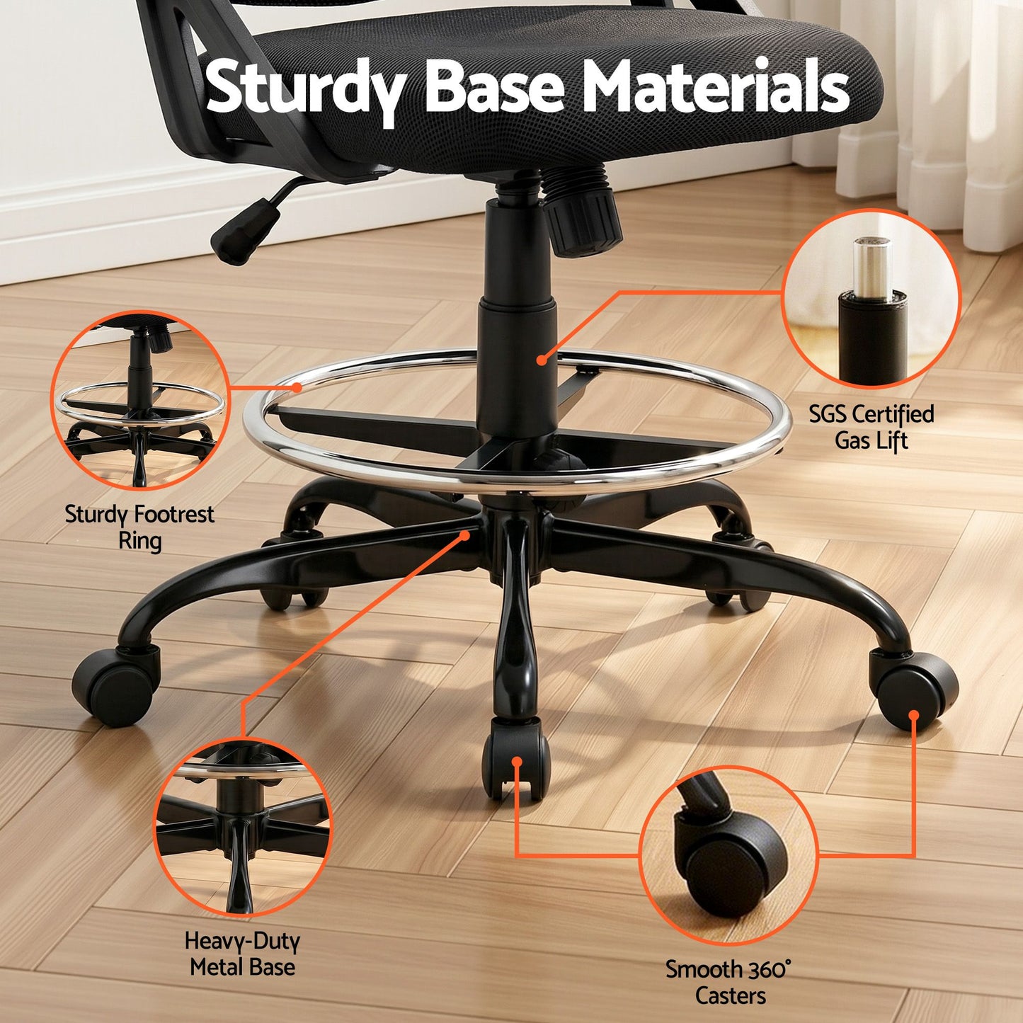 Drafting Table Glass Top Desk Chair Set | HomeAndLiving