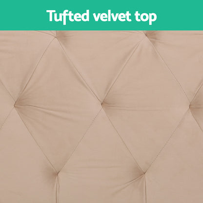 Storage Ottoman Blanket Box 80Cm Weaved Velvet Pine