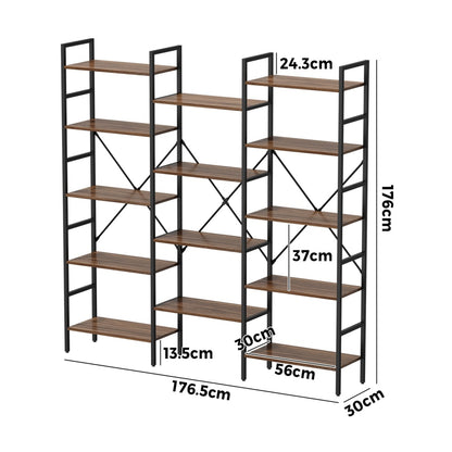 14 Tier Display Shelf Stand Bookshelf Metal Storage 1.76m