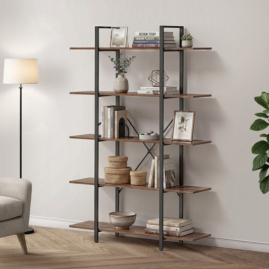 5 Tier Display Shelf Stand Bookshelf Metal Storage 1.2m