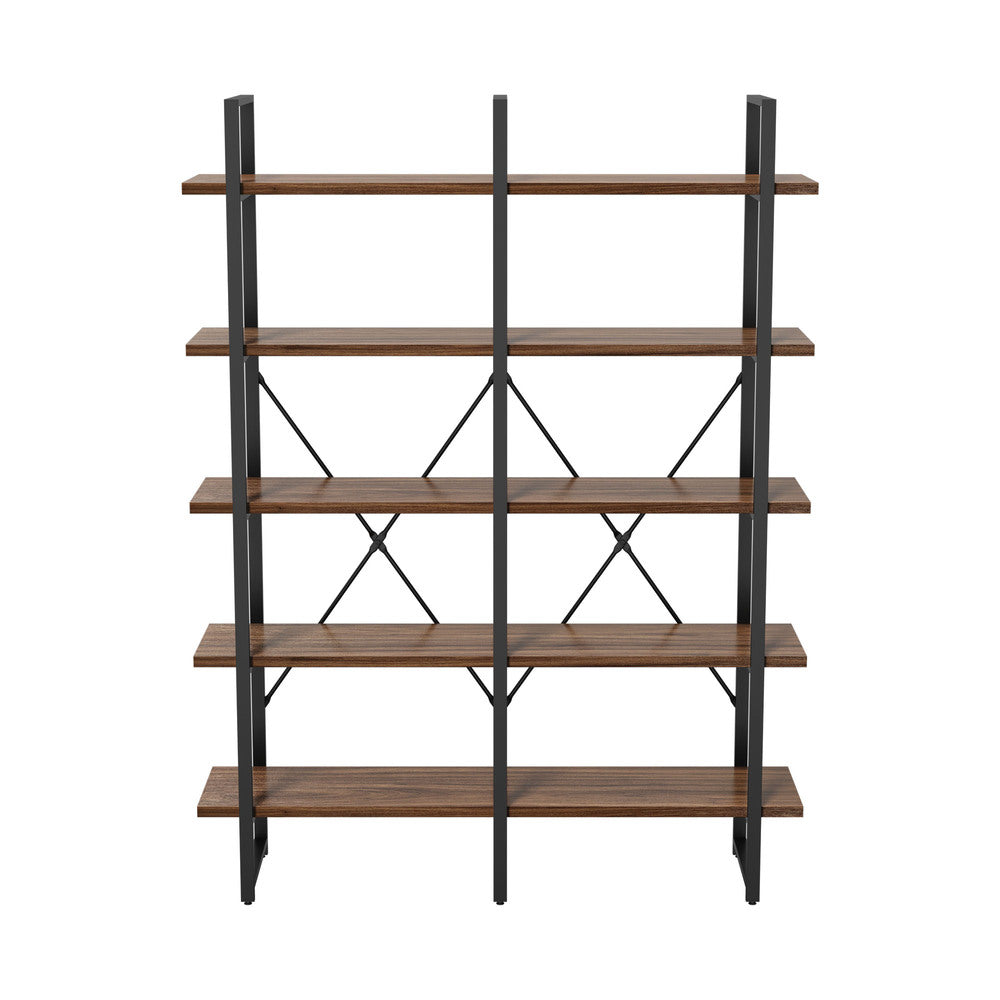 5 Tier Display Shelf Stand Bookshelf Metal Rack 1.35m