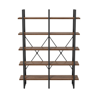 5 Tier Display Shelf Stand Bookshelf Metal Rack 1.35m