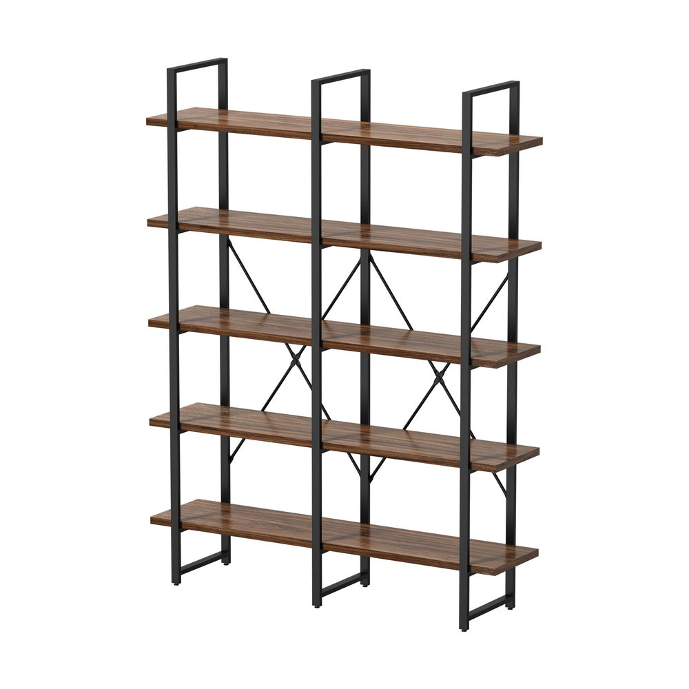 5 Tier Display Shelf Stand Bookshelf Metal Rack 1.35m