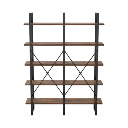 5 Tier Display Shelf Stand Bookshelf Metal Rack 1.35m