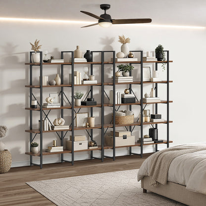 5 Tier Display Shelf Stand Bookshelf Metal Rack 1.35m