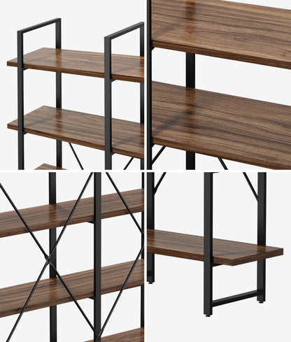 5 Tier Display Shelf Stand Bookshelf Metal Rack 1.35m
