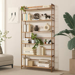 6-tier Bamboo Bookshelf Bookcase Adjustable Display Shelf