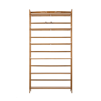 6-tier Bamboo Bookshelf Bookcase Adjustable Display Shelf