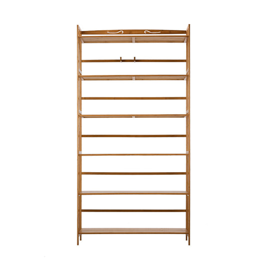 6-tier Bamboo Bookshelf Bookcase Adjustable Display Shelf