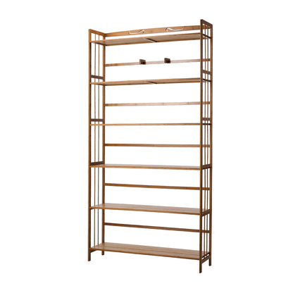 6-tier Bamboo Bookshelf Bookcase Adjustable Display Shelf