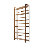 6-tier Bamboo Bookshelf Bookcase Adjustable Display Shelf