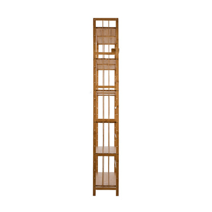 6-tier Bamboo Bookshelf Bookcase Adjustable Display Shelf