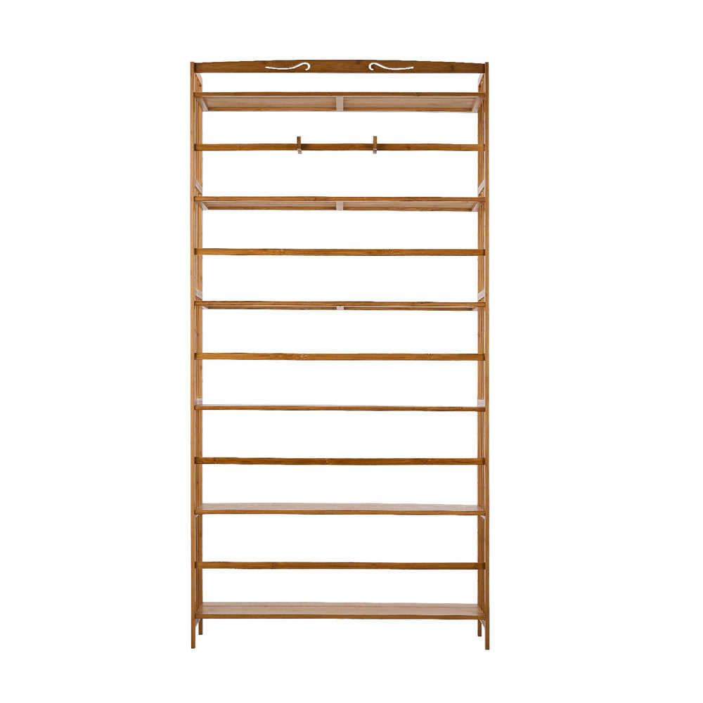 6-tier Bamboo Bookshelf Bookcase Adjustable Display Shelf
