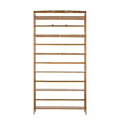6-tier Bamboo Bookshelf Bookcase Adjustable Display Shelf