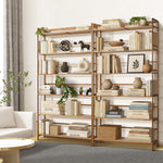 6-tier Bamboo Bookshelf Bookcase Adjustable Display Shelf