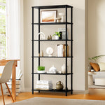 Display Shelf 5 Tier Bookshelf Storage Rack Natural & Black